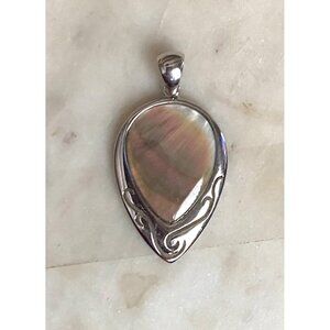 NEW Mother of Pearl Sterling Silver Teardrop Pendant